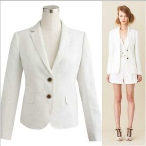 J. Crew Schoolboy White Linen Blazer - 8